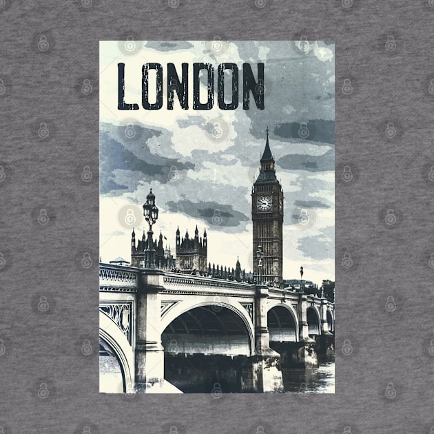 London, Westminster, Big Ben ✪ Vintage style poster by Naumovski